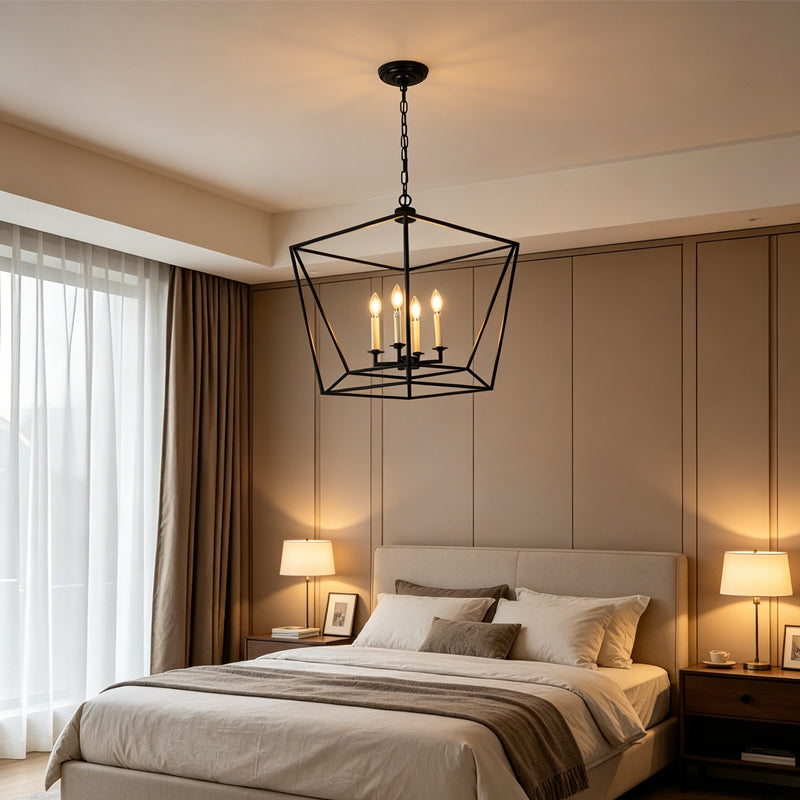Geometric Cage Chandelier for Dining Room by AUVIELIGHT
