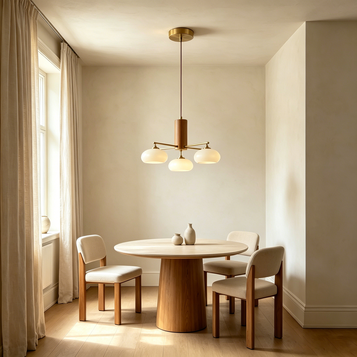Elliptical Persimmon Chandelier for Dining Room by AUVIELIGHT