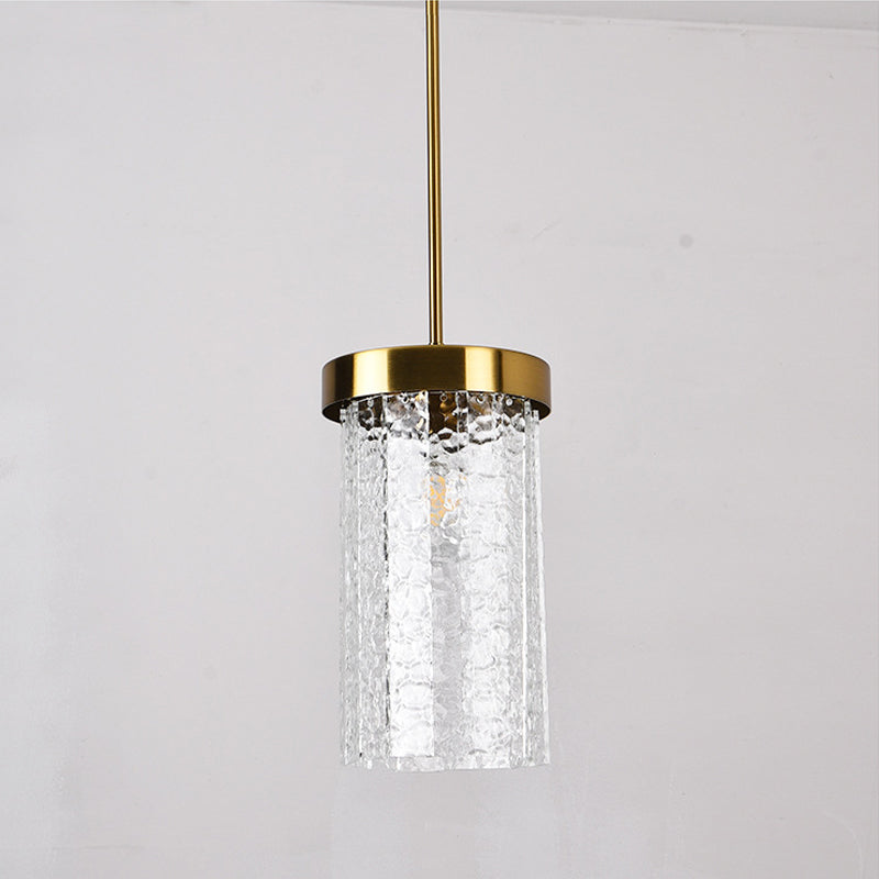 Cylinder Pendant Light in textured glass for Kitchen Island by AUVIELIGHT
