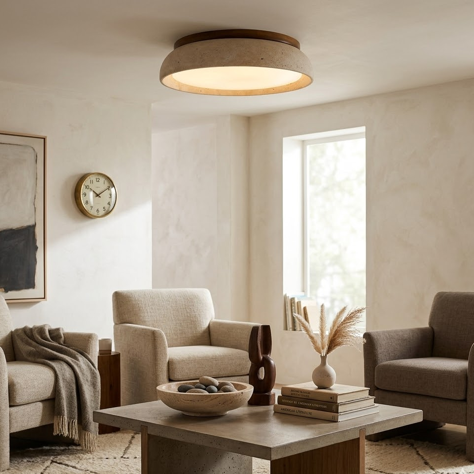 Alora Ceiling Light in travertine for Living Room by AUVIELIGHT