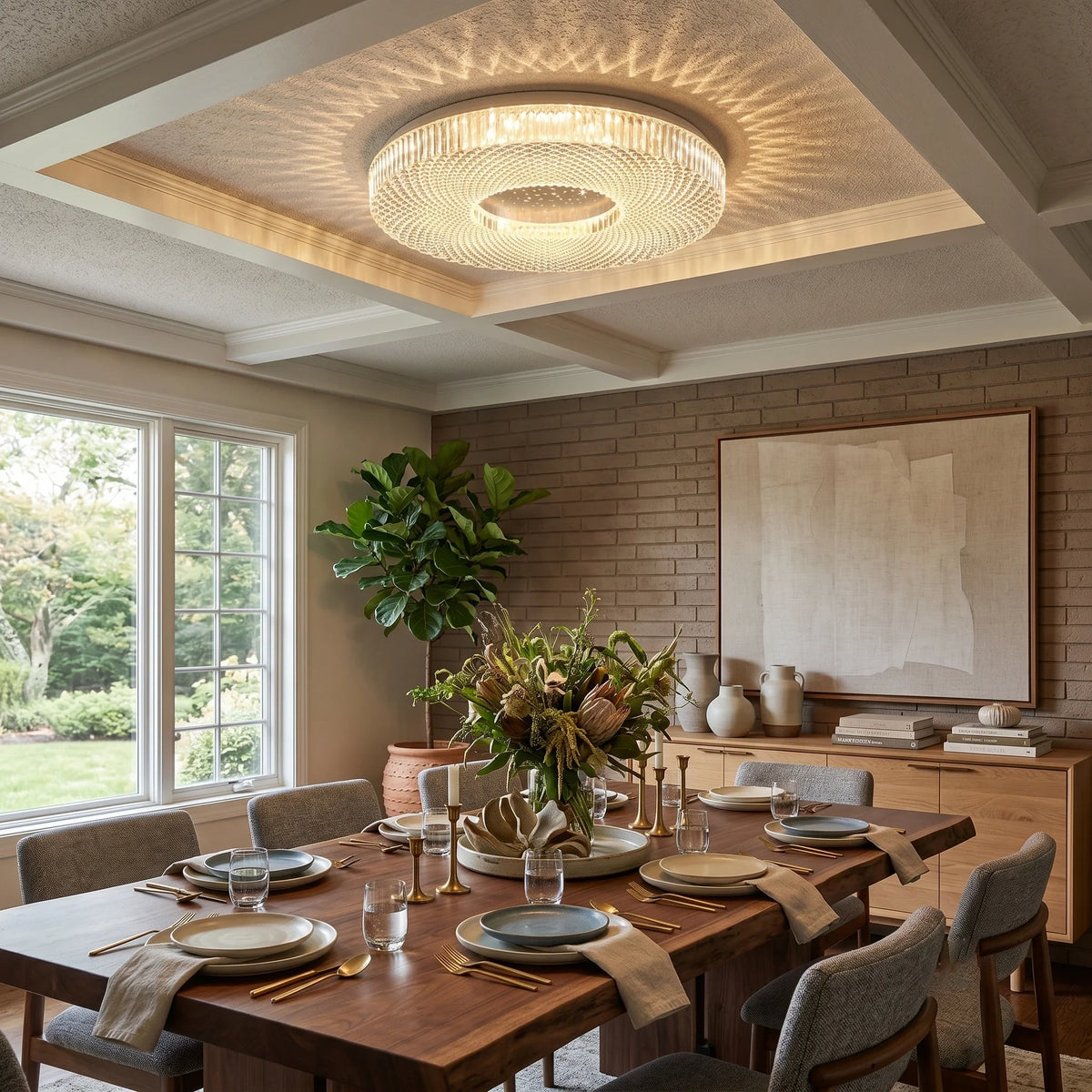 Modern Flush Mount in acrylic for Low Ceilings by AUVIELIGHT
