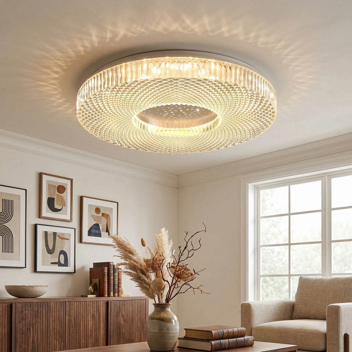 Modern Flush Mount in acrylic for Low Ceilings by AUVIELIGHT