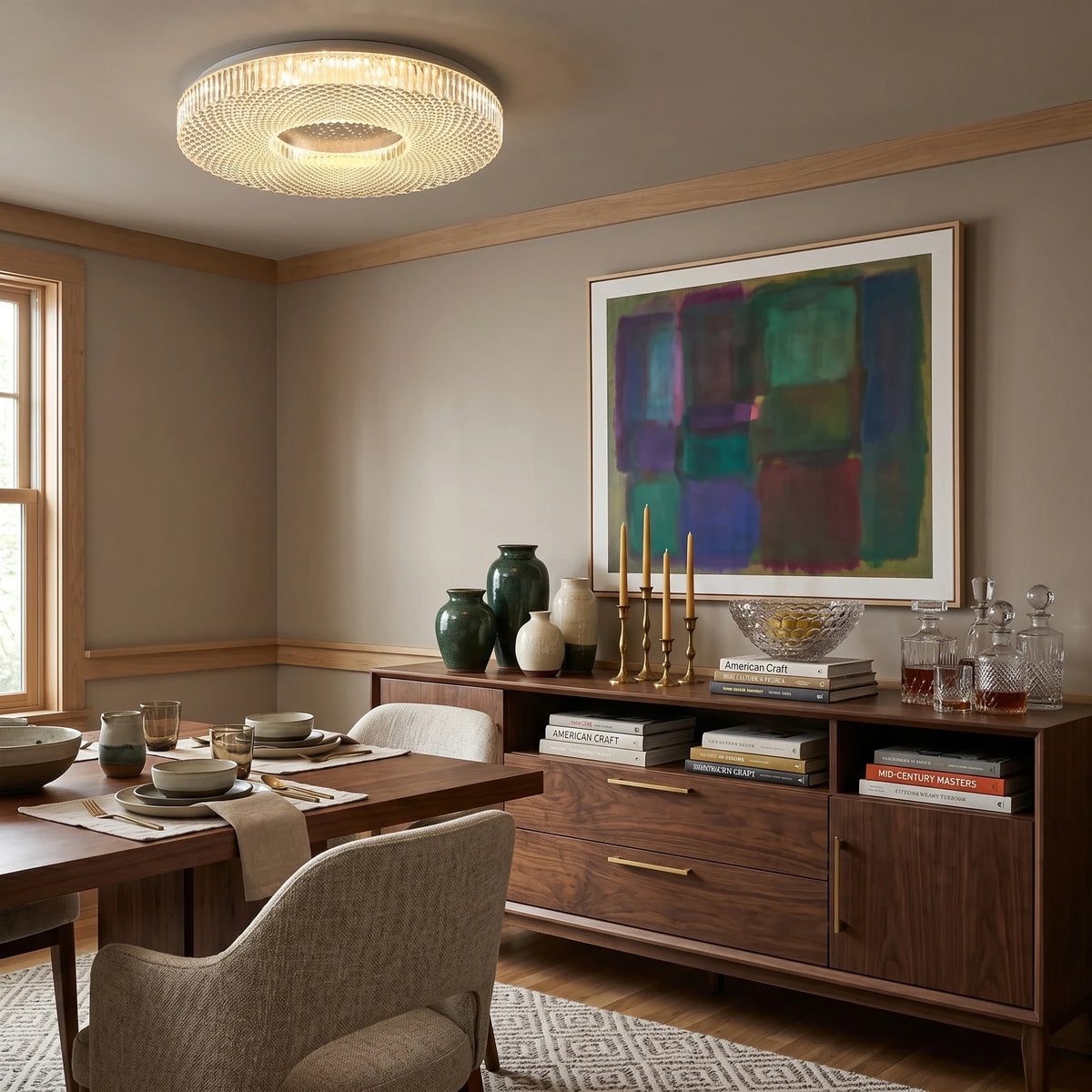 Modern Flush Mount in acrylic for Low Ceilings by AUVIELIGHT