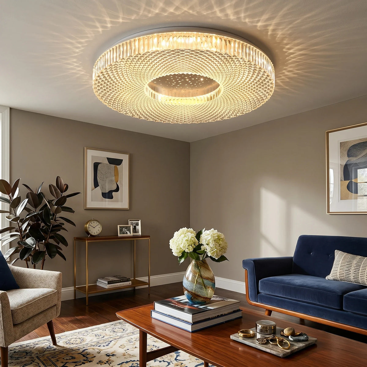 Modern Flush Mount in acrylic for Low Ceilings by AUVIELIGHT