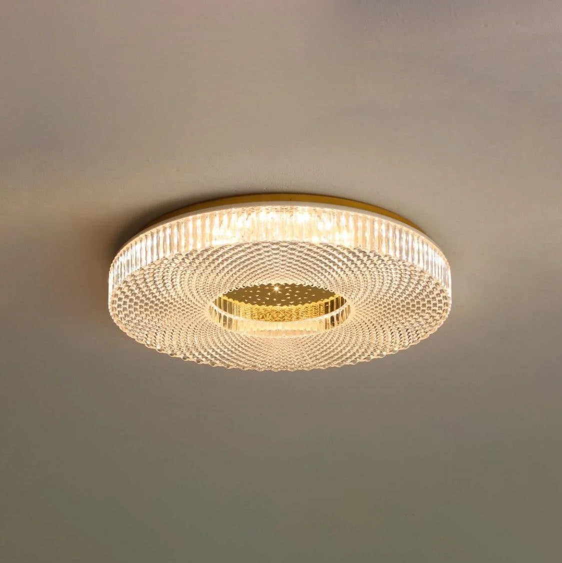 Modern Flush Mount in acrylic for Low Ceilings by AUVIELIGHT, ∅15.7" x H 2.7"/ Dia 40cm x H7cm / Gold / Warm Light and 1 other sizes