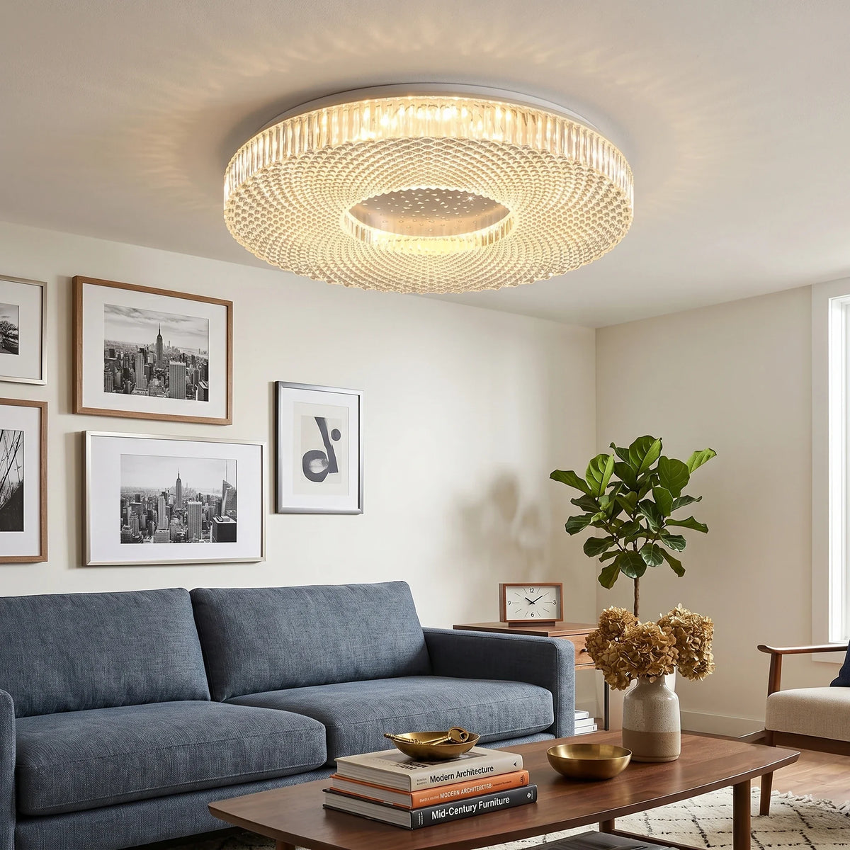 Modern Flush Mount in acrylic for Low Ceilings by AUVIELIGHT