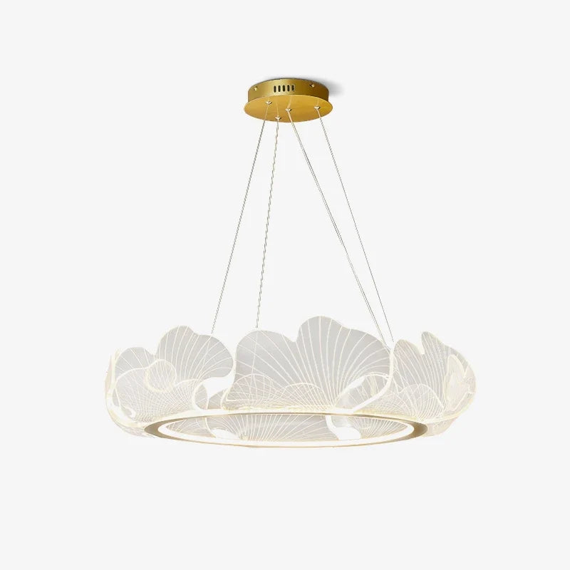 Ring Chandelier in acrylic for Dining Room by AUVIELIGHT, ∅ 33.8"xH 8.7" / Dia 86cm x H 22cm / Gold & Clear / RC Dimming and 1 other sizes