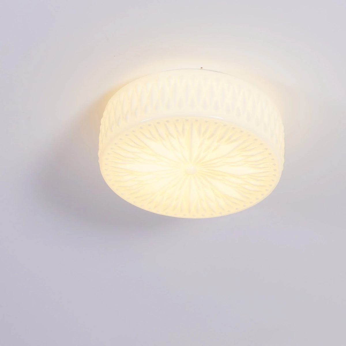 Adler Flush Mount in textured glass for Low Ceilings by AUVIELIGHT