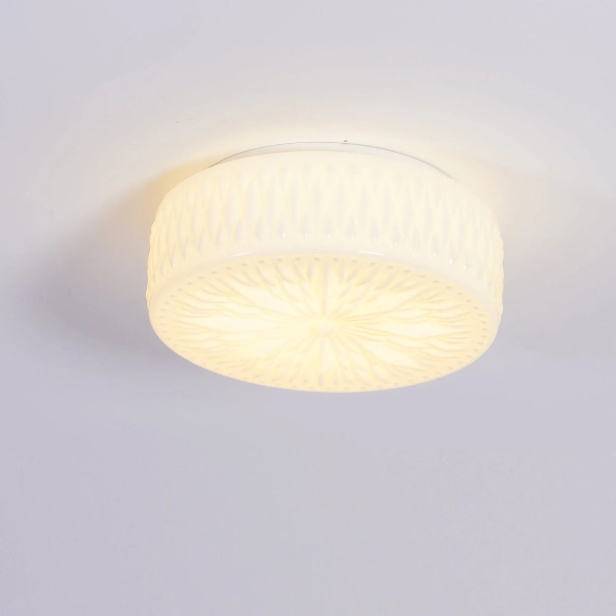 Adler Flush Mount in textured glass for Low Ceilings by AUVIELIGHT