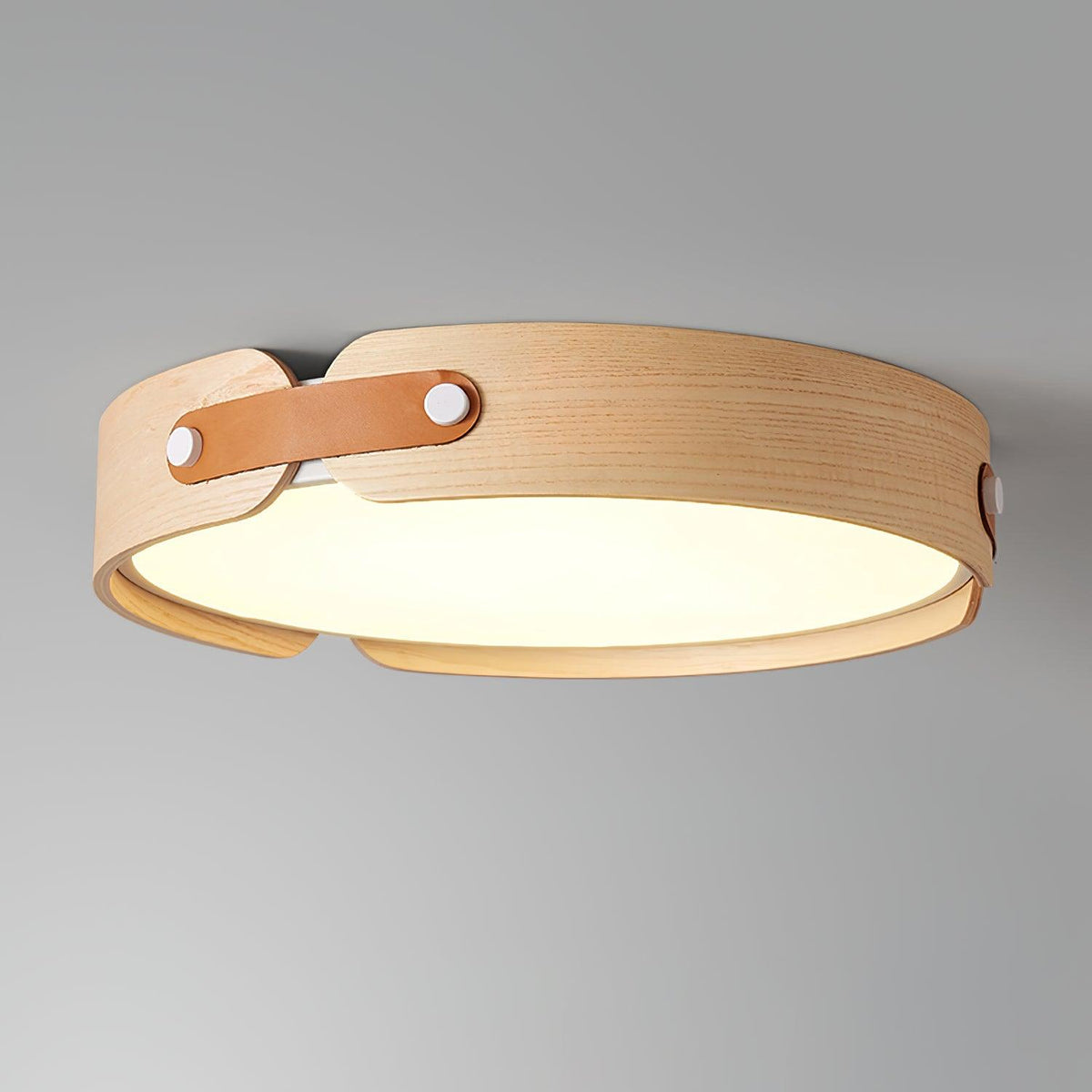 Aiwen Ceiling Light in wood for Living Room by AUVIELIGHT, Dia 42cm x H 7cm / ∅ 16.5″ x H 2.7″ / Wood Color / Warm White and 1 other sizes
