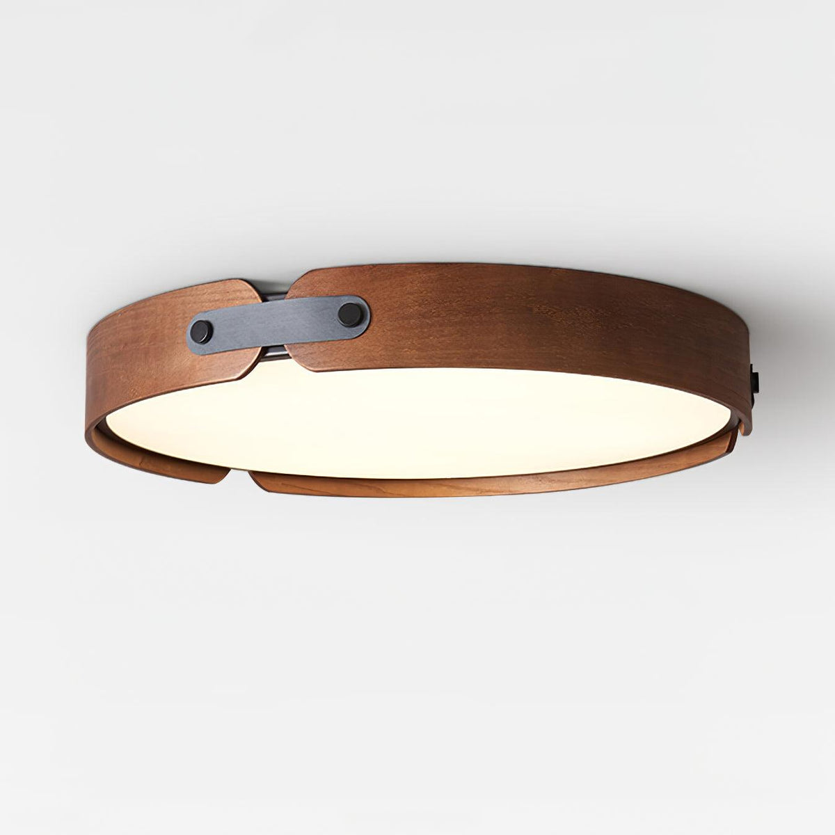 Aiwen Ceiling Light in wood for Living Room by AUVIELIGHT, Dia 42cm x H 7cm / ∅ 16.5″ x H 2.7″ / Walnut Color / Warm White and 1 other sizes