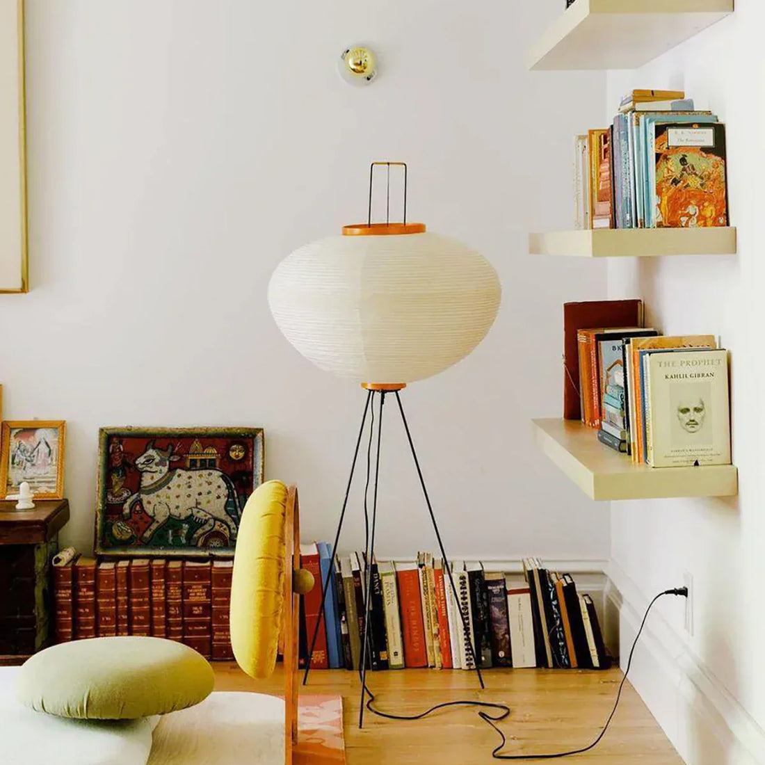 Akari 10A Floor Lamp in paper for Living Room by AUVIELIGHT