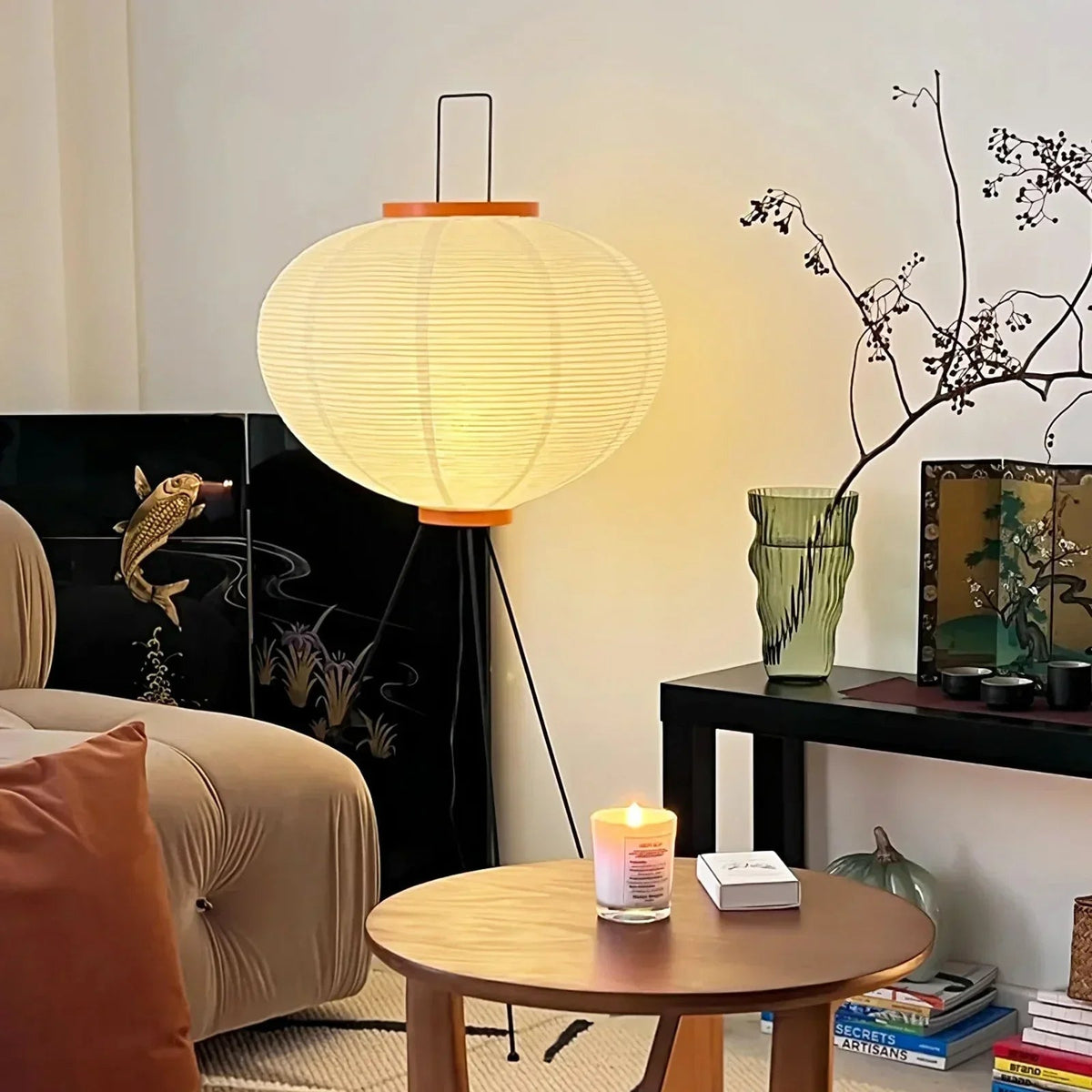 Akari 10A Floor Lamp in paper for Living Room by AUVIELIGHT