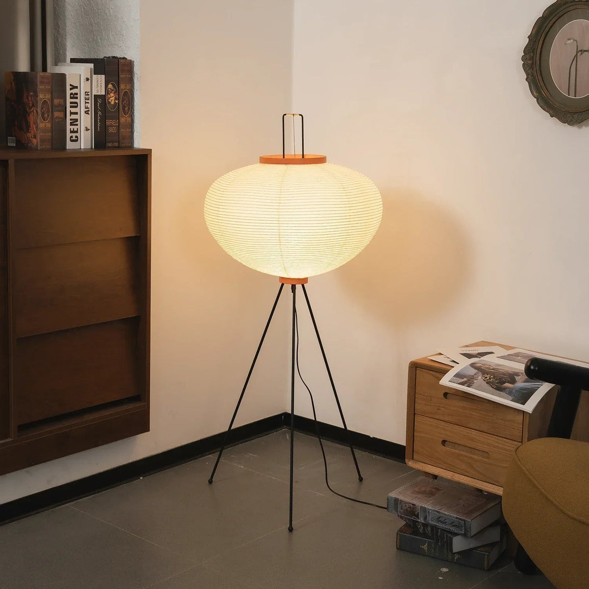 Akari 10A Floor Lamp in paper for Living Room by AUVIELIGHT