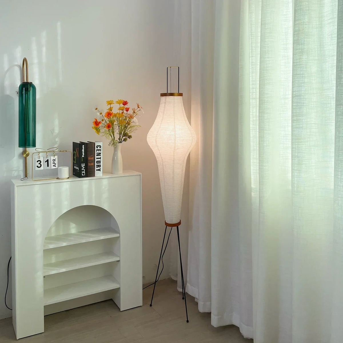 Akari 10A Floor Lamp in paper for Living Room by AUVIELIGHT