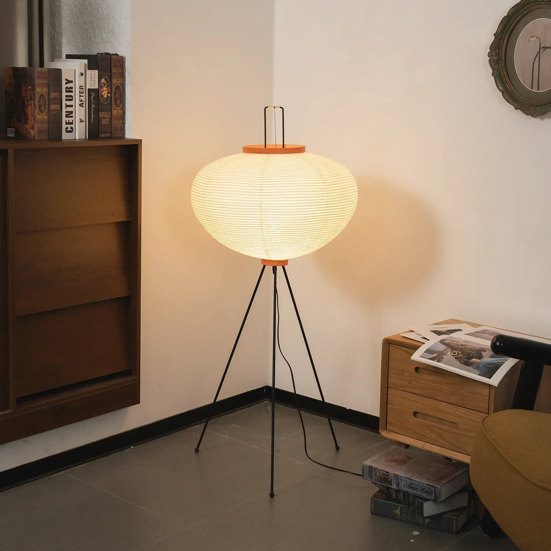 Akari 10A Floor Lamp in paper for Living Room by AUVIELIGHT