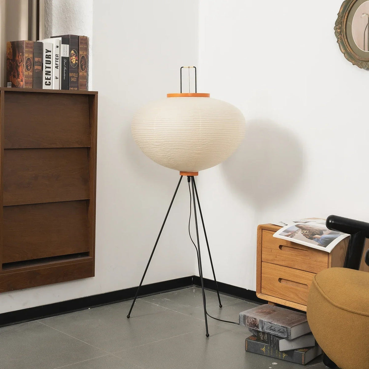 Akari 10A Floor Lamp in paper for Living Room by AUVIELIGHT