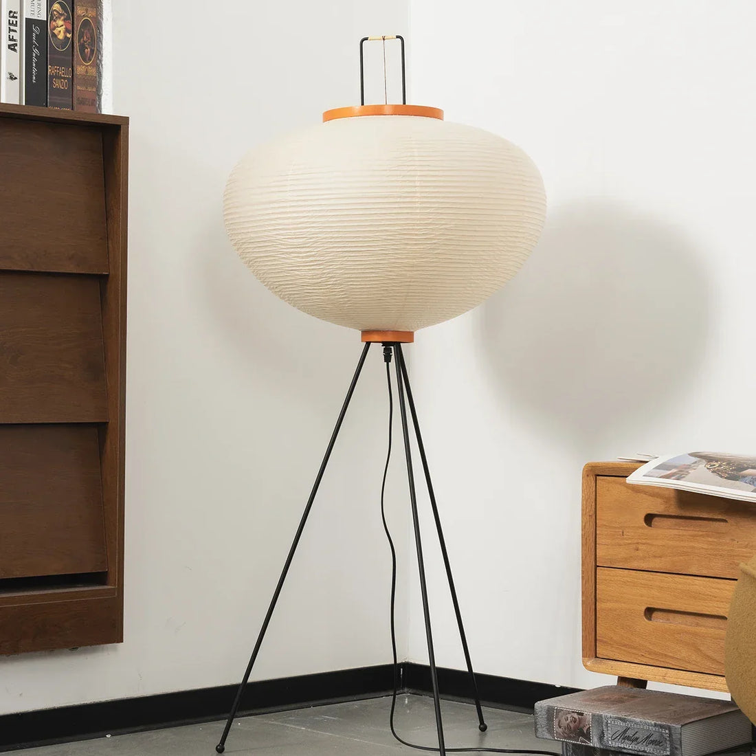 Akari 10A Floor Lamp in paper for Living Room by AUVIELIGHT