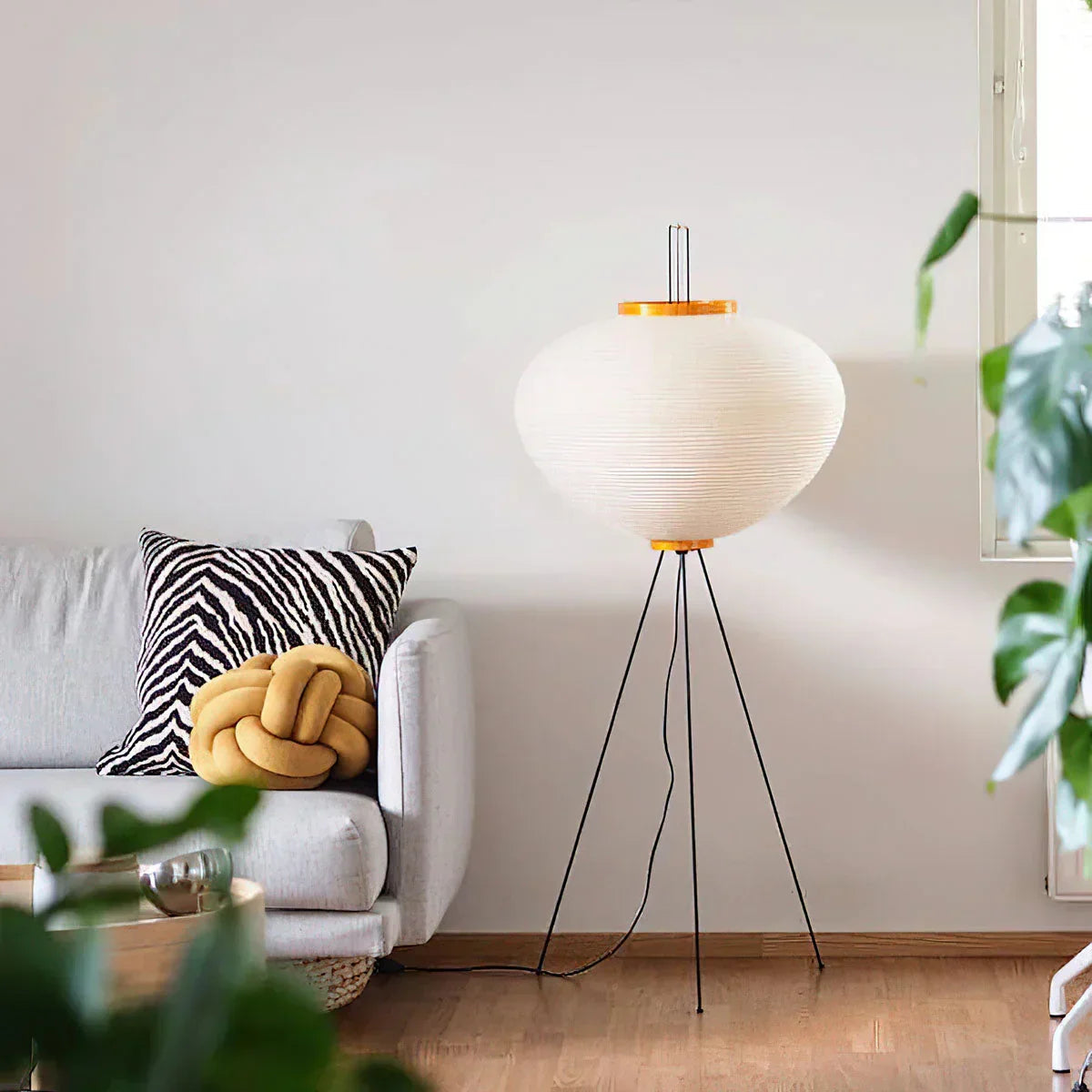Akari 10A Floor Lamp in paper for Living Room by AUVIELIGHT