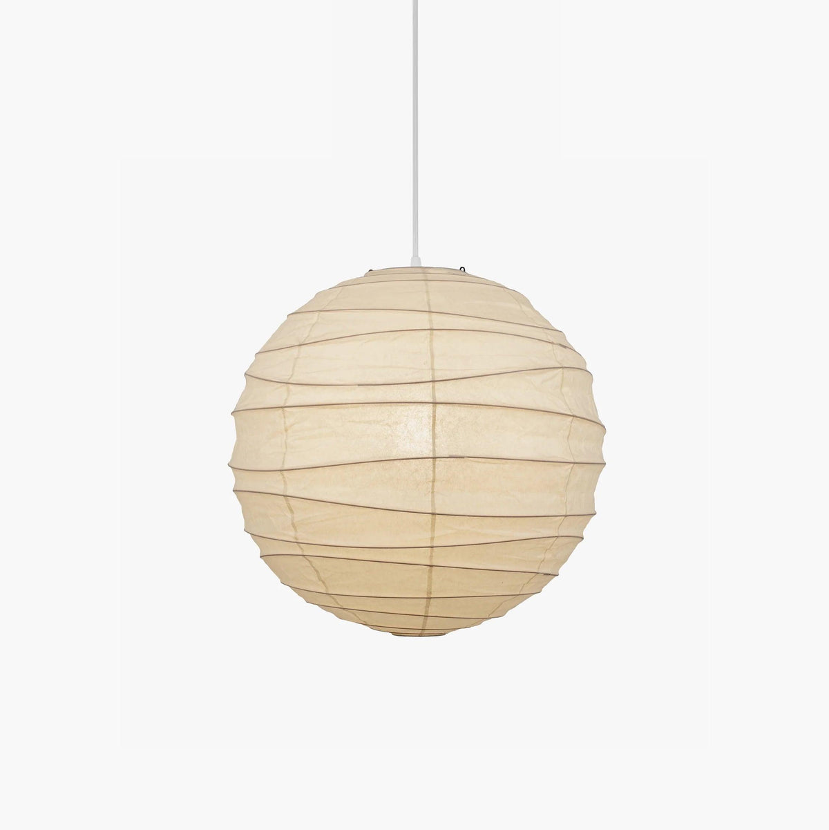 Akari D Pendant Light in paper for Kitchen Island by AUVIELIGHT, Dia 45cm x H 41cm / ∅ 17.7″ x H 16.1″ / White
