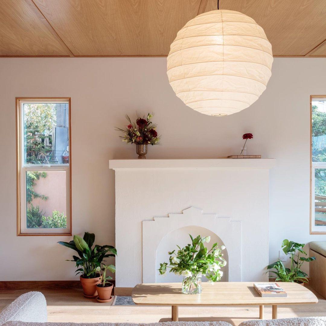 Akari D Pendant Light in paper for Kitchen Island by AUVIELIGHT