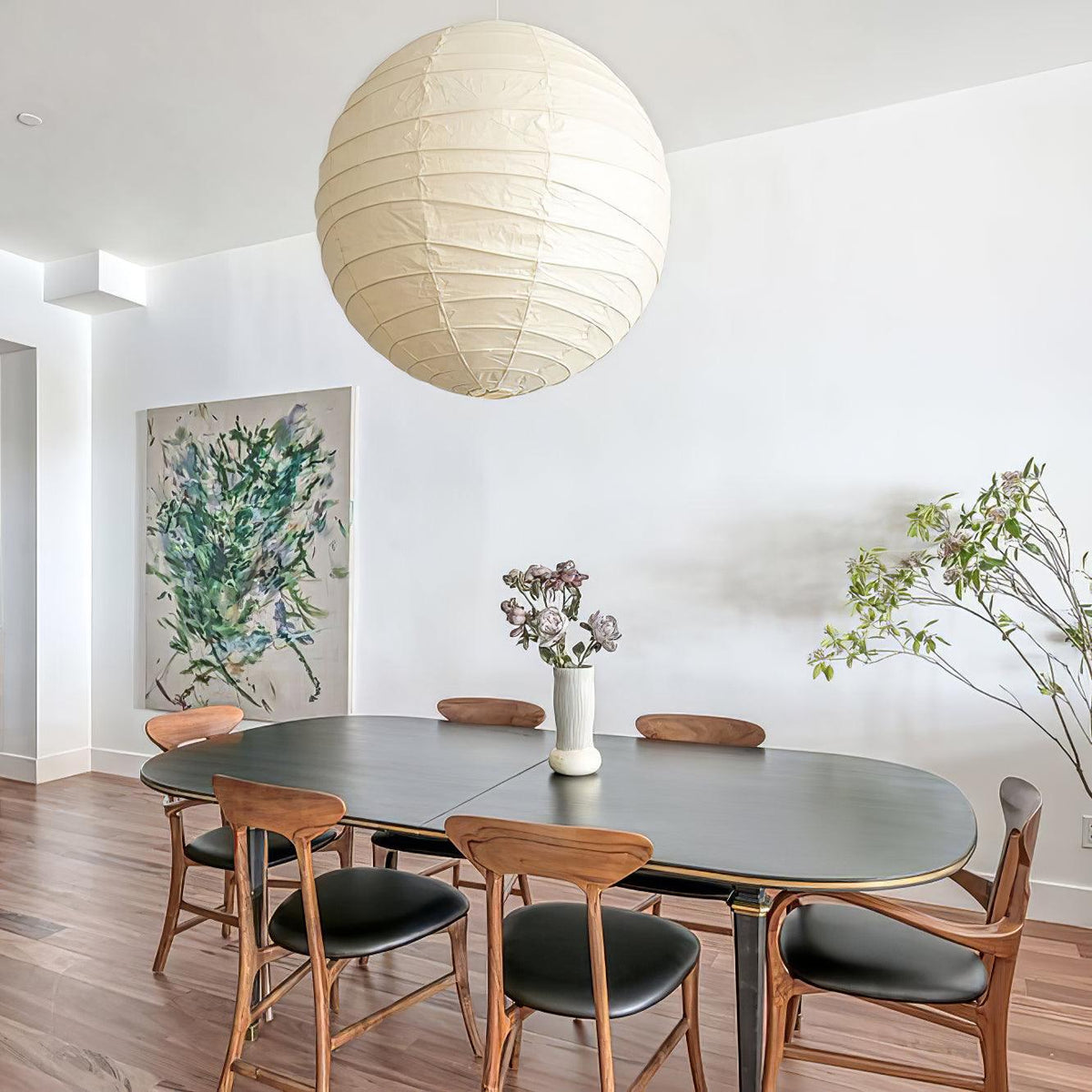Akari D Pendant Light in paper for Kitchen Island by AUVIELIGHT