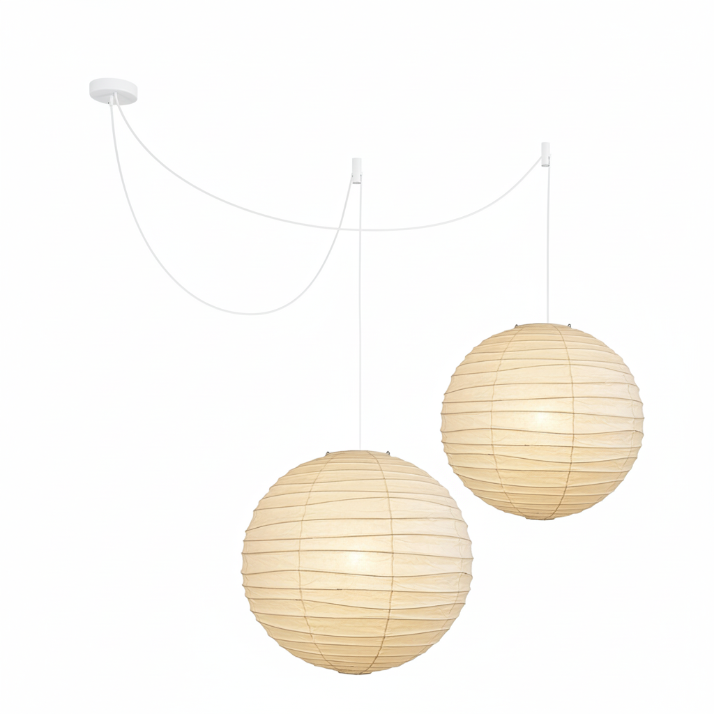 Akari D Pendant Light in paper for Kitchen Island by AUVIELIGHT