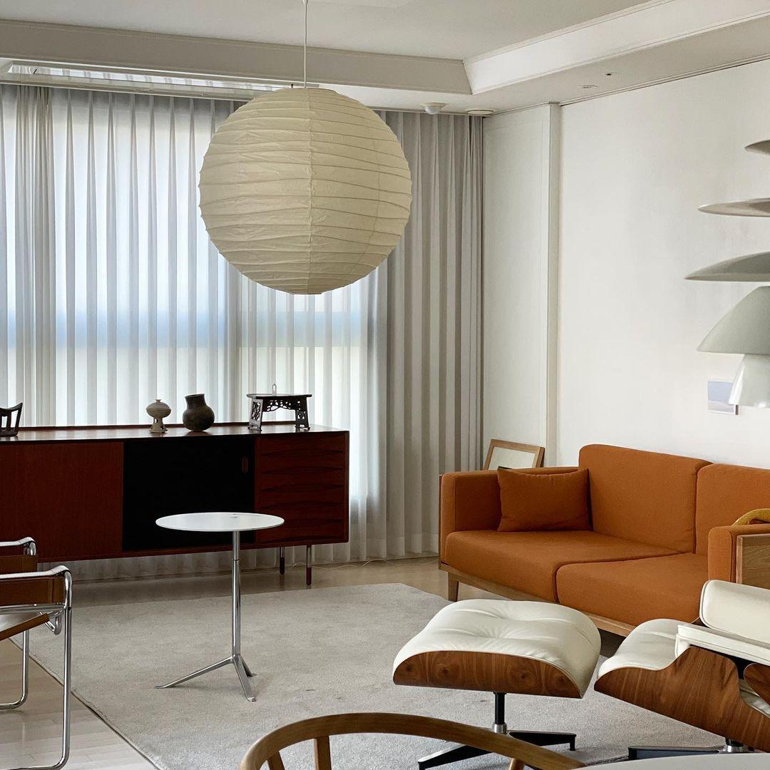 Akari D Pendant Light in paper for Kitchen Island by AUVIELIGHT