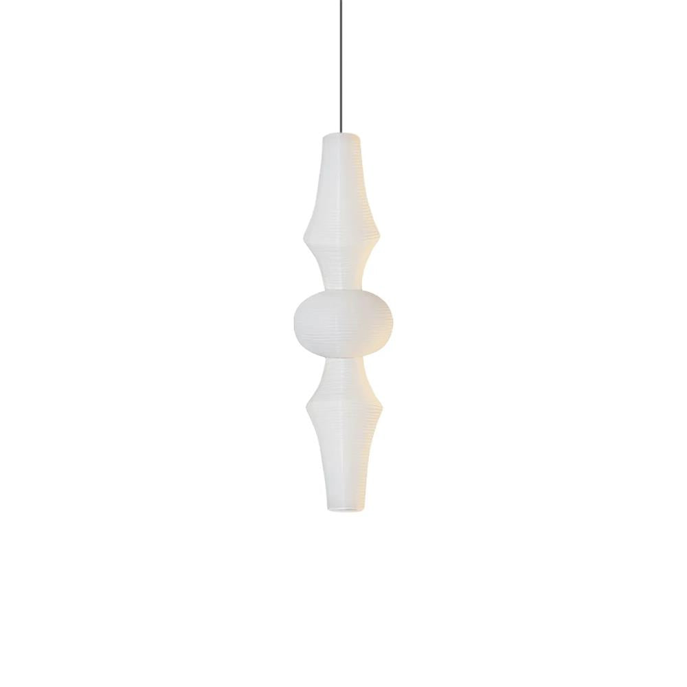 Akari E Pendant Light for Kitchen Island by AUVIELIGHT, Dia 33cm x H 150cm / ∅ 12.9" × H 59.1" / White