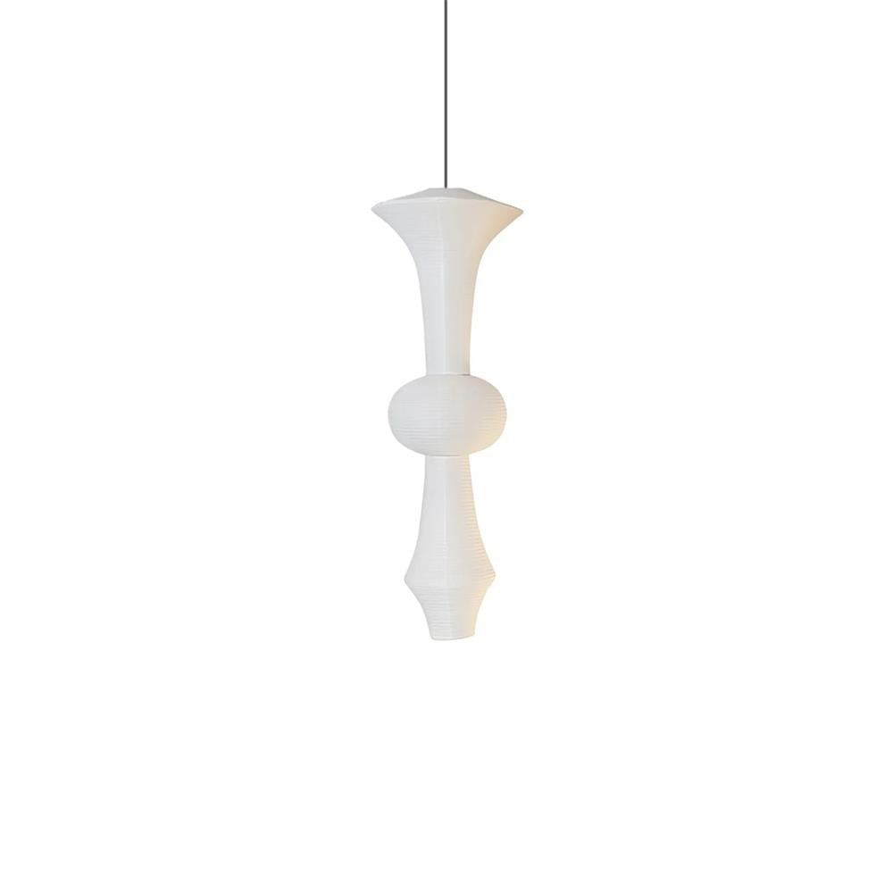 Akari E Pendant Light for Kitchen Island by AUVIELIGHT, Dia 43cm x H 140cm / ∅ 16.9" × H 55.1" / White