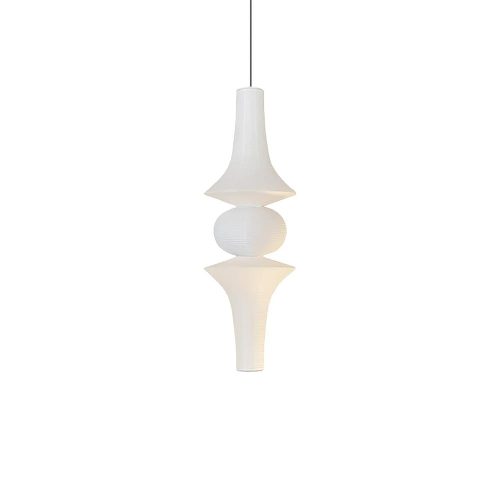 Akari E Pendant Light for Kitchen Island by AUVIELIGHT, Dia 43cm x H 130cm / ∅ 16.9" × H 51.2" / White