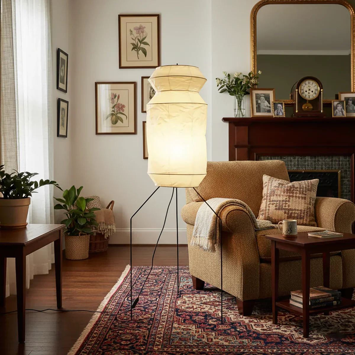 Akari UF3-L6 Floor Lamp in paper for Living Room by AUVIELIGHT