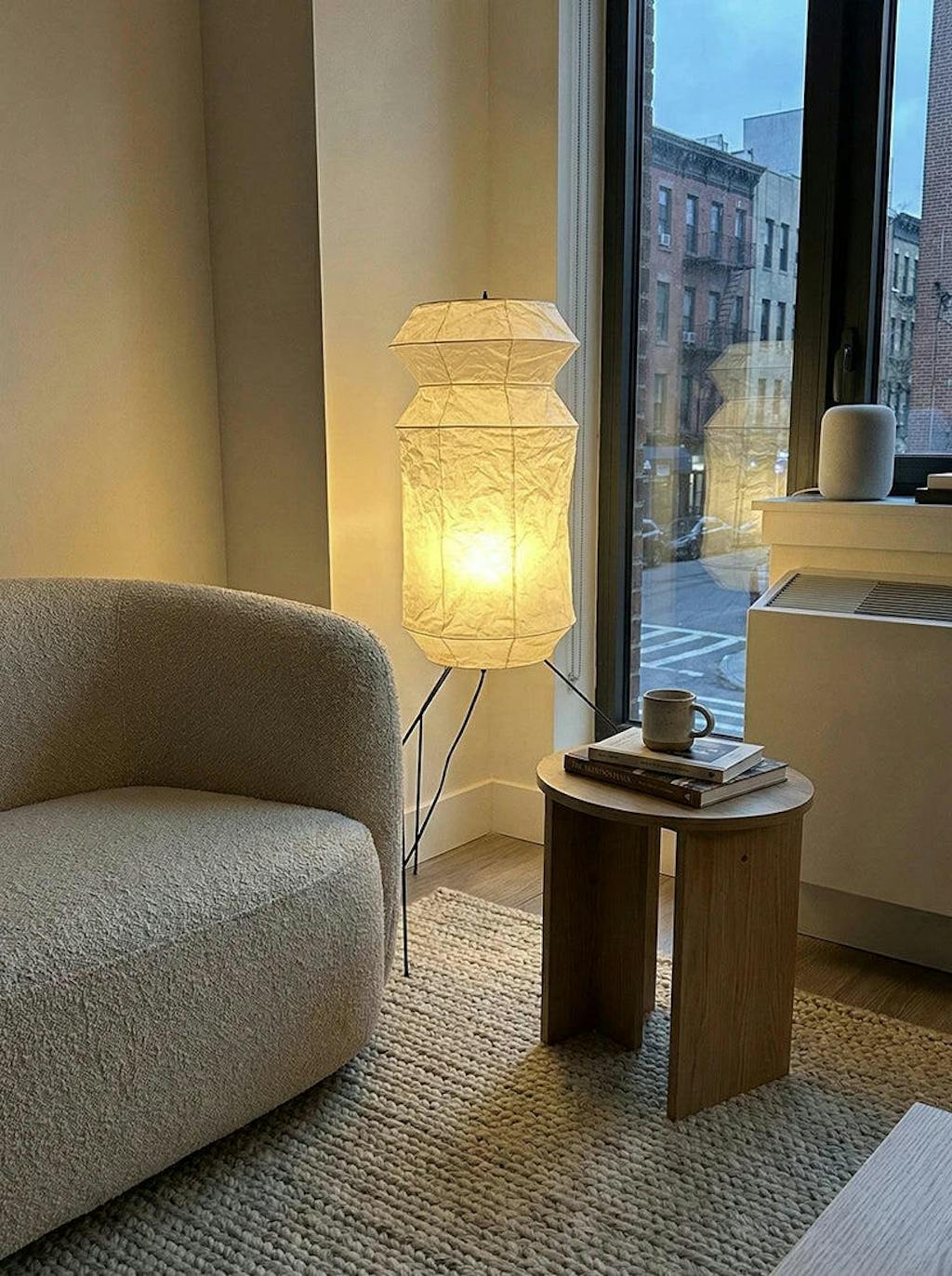 Akari UF3-L6 Floor Lamp in paper for Living Room by AUVIELIGHT