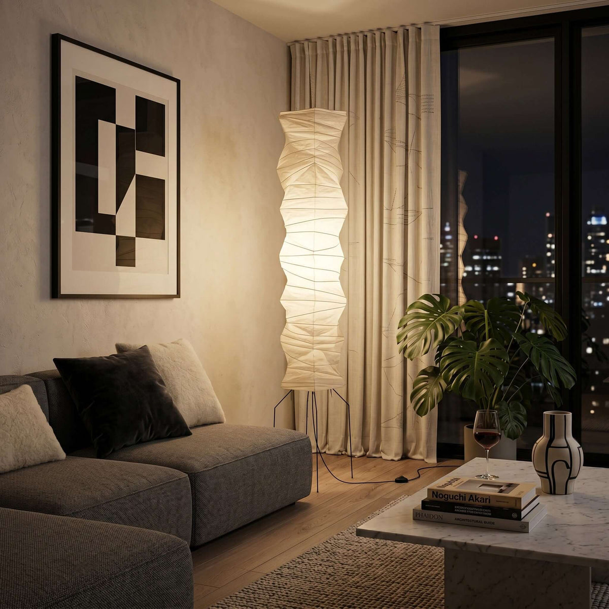 Akari UF4-33N Floor Lamp for Living Room by AUVIELIGHT