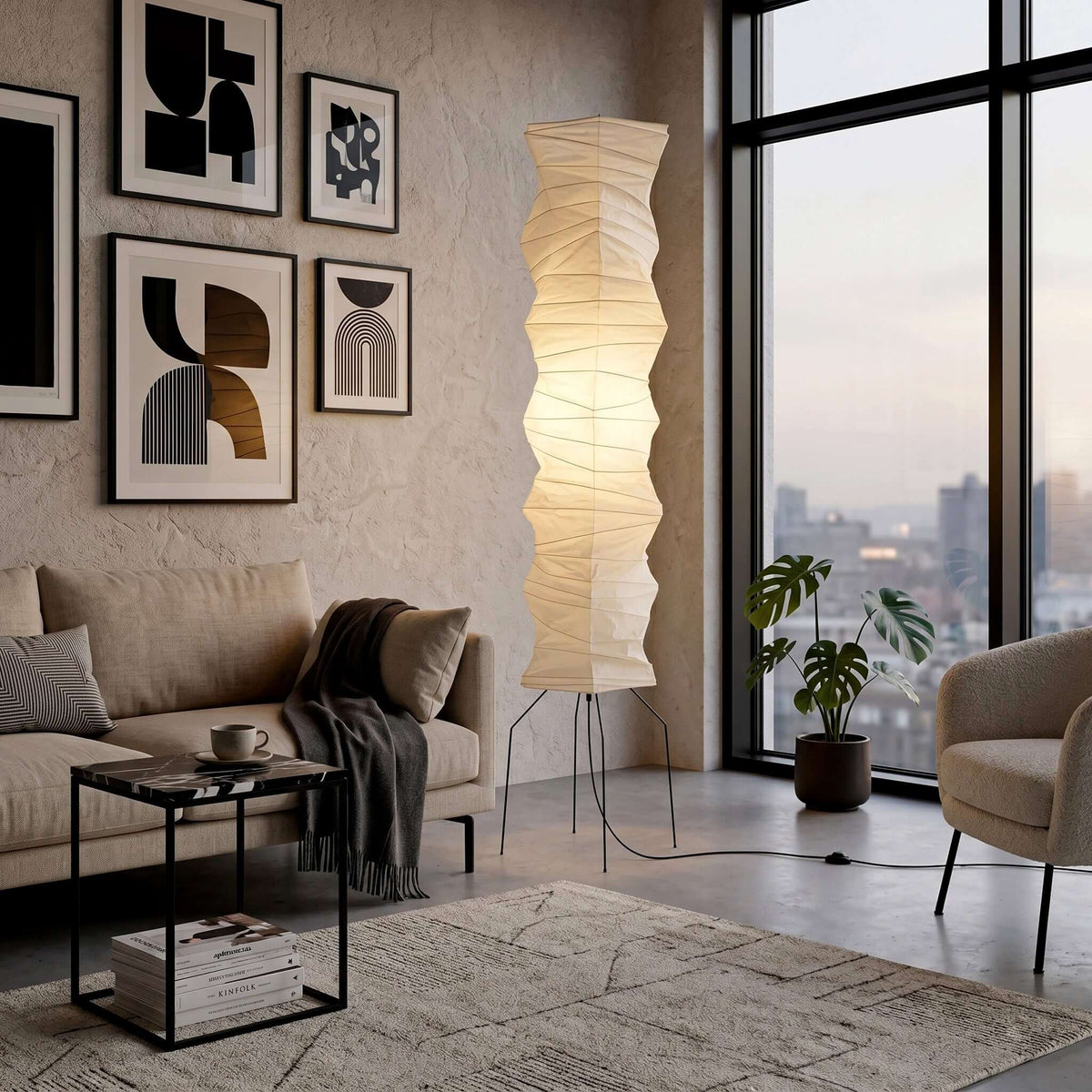 Akari UF4-33N Floor Lamp for Living Room by AUVIELIGHT