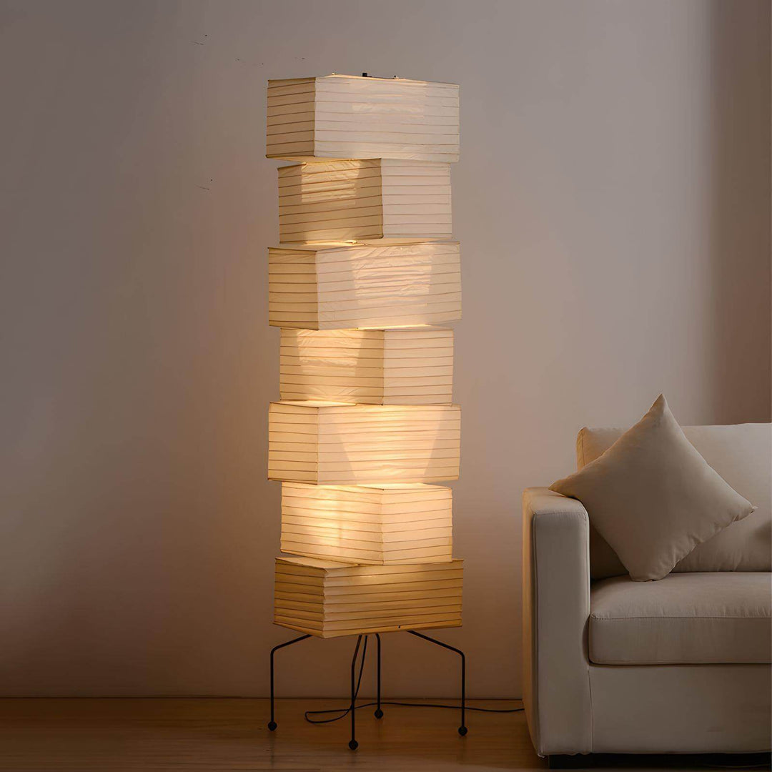 Akari UF4-L10 Floor Lamp for Living Room by AUVIELIGHT, Model A Dia 48cm x H 180cm / Dia 18.9" x H 70.9" / White / AU plug and 3 other sizes