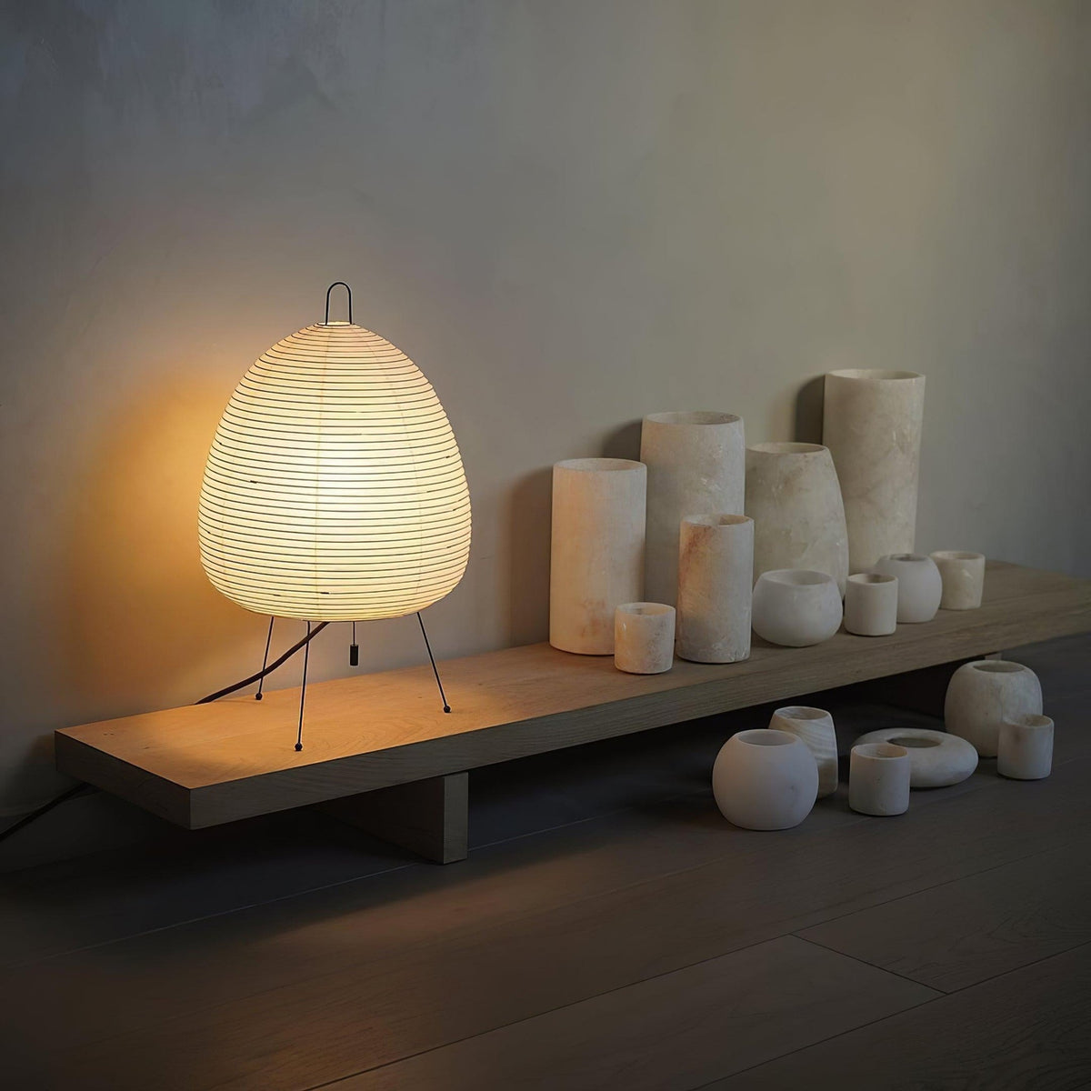 Akari 1A Table Lamp in paper for Living Room by AUVIELIGHT