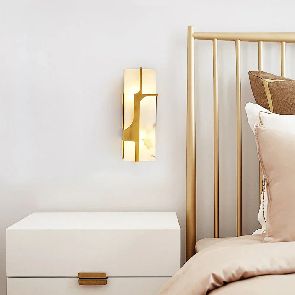 Ariel Wall Light in alabaster for Hallway by AUVIELIGHT