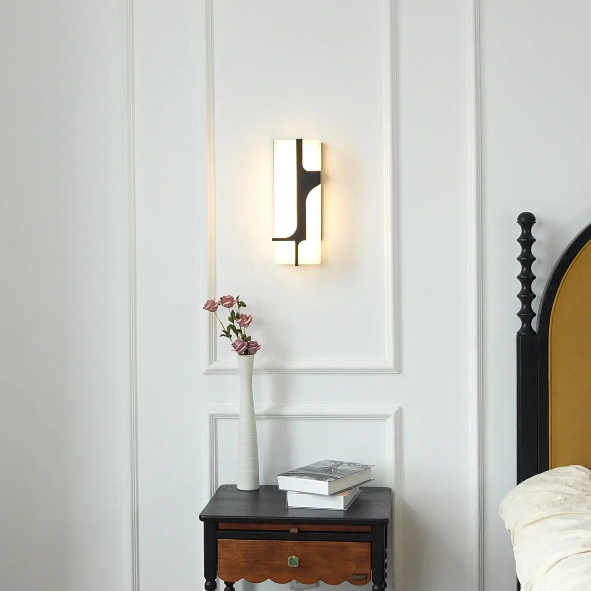 Ariel Wall Light in alabaster for Hallway by AUVIELIGHT