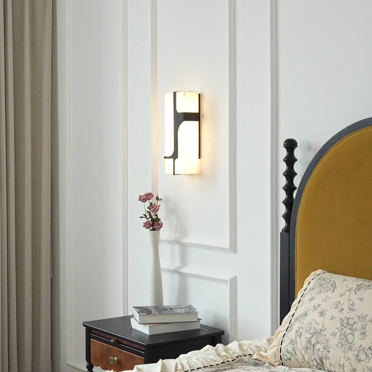 Ariel Wall Light in alabaster for Hallway by AUVIELIGHT