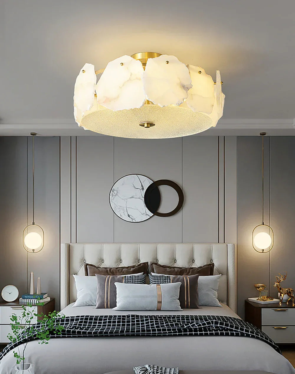 Artze Ceiling Light in alabaster for Living Room by AUVIELIGHT