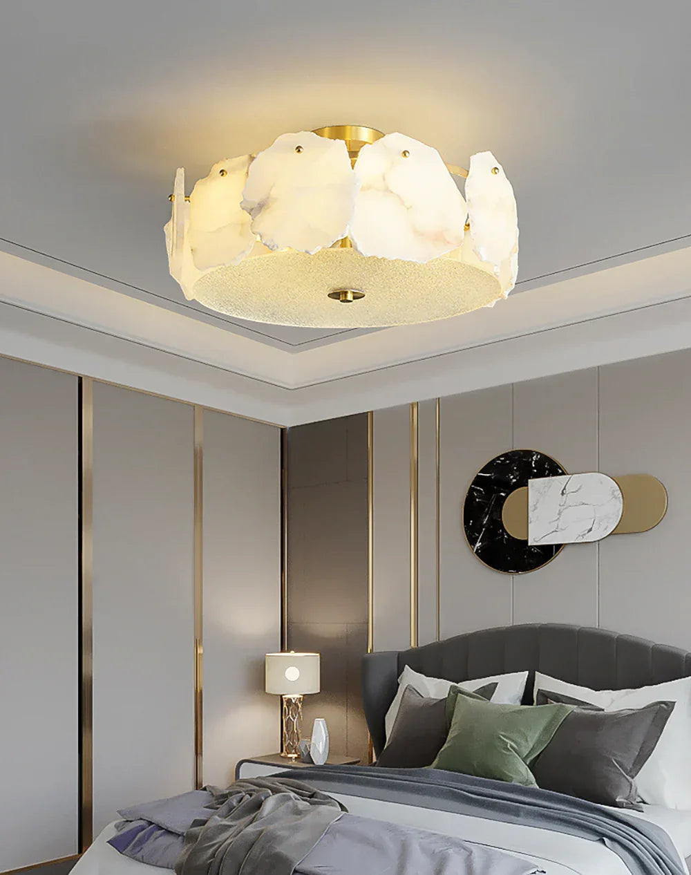 Artze Ceiling Light in alabaster for Living Room by AUVIELIGHT