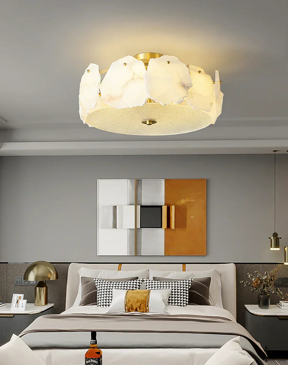 Artze Ceiling Light in alabaster for Living Room by AUVIELIGHT