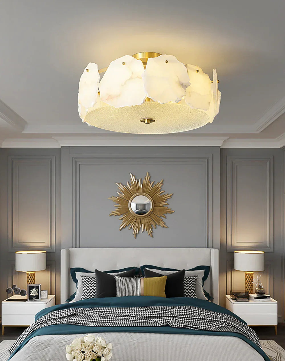 Artze Ceiling Light in alabaster for Living Room by AUVIELIGHT