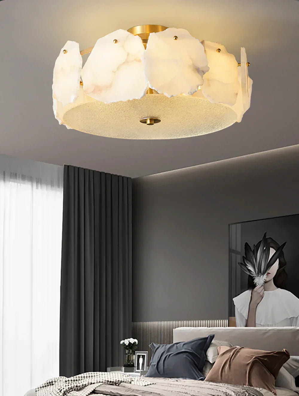Artze Ceiling Light in alabaster for Living Room by AUVIELIGHT