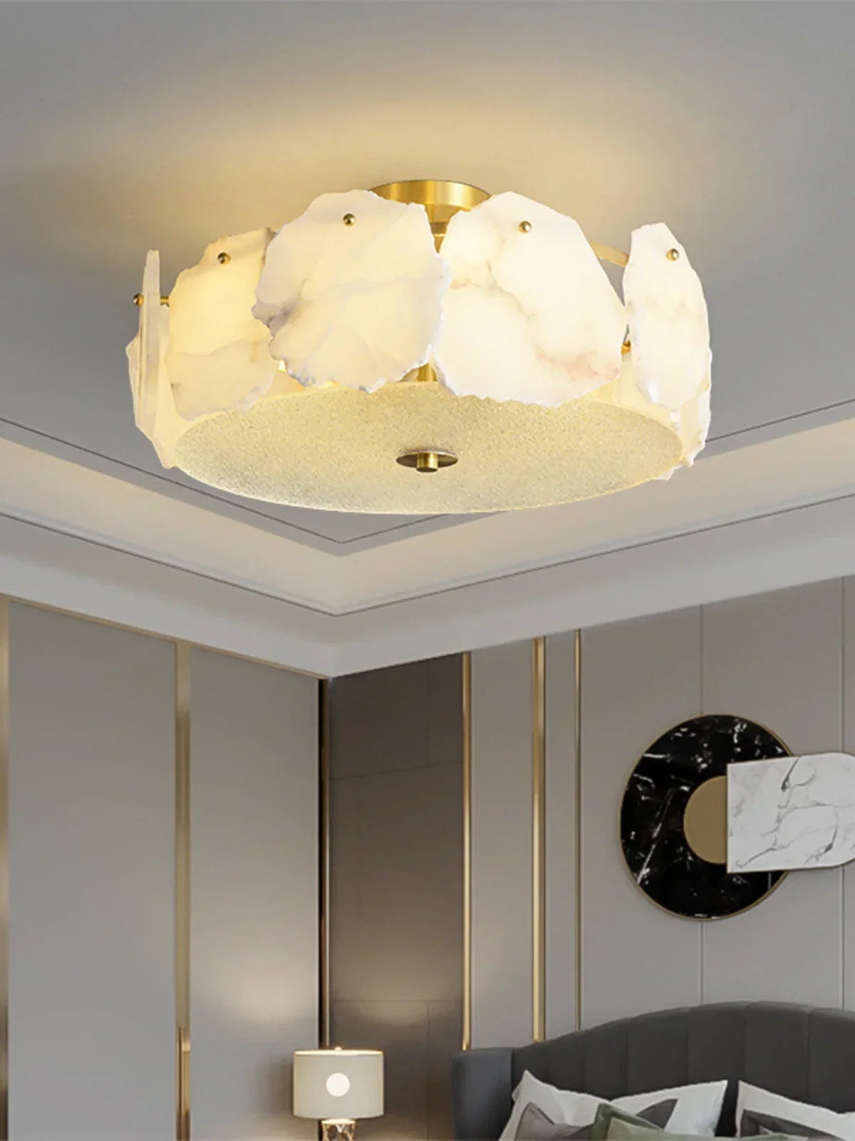 Artze Ceiling Light in alabaster for Living Room by AUVIELIGHT