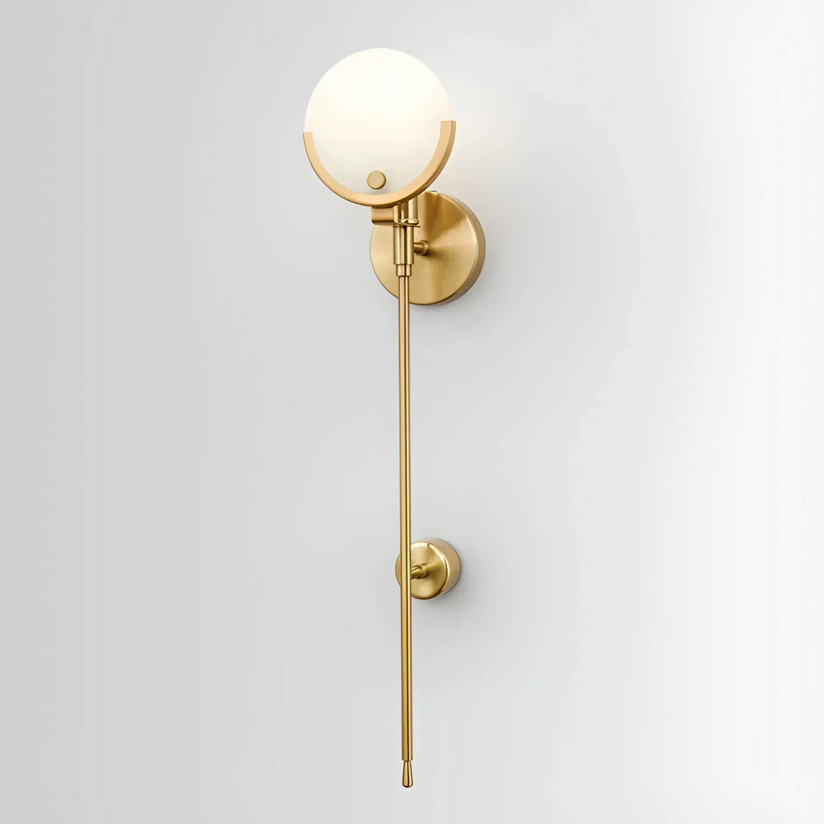 Ava Wall Light in alabaster for Hallway by AUVIELIGHT, Dia 12cm x H 62cm / ∅ 4.7″ x H 24.4″ / Gold & White