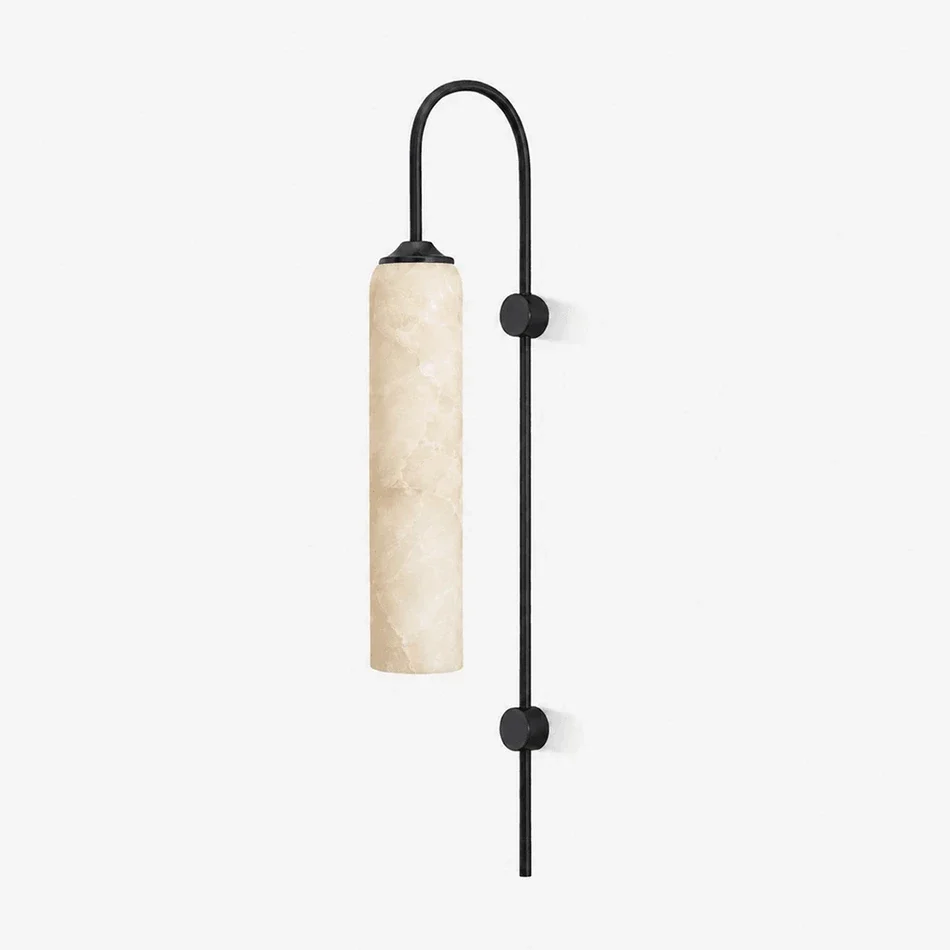 Cylinder Tube Wall Sconce in alabaster for Hallway by AUVIELIGHT