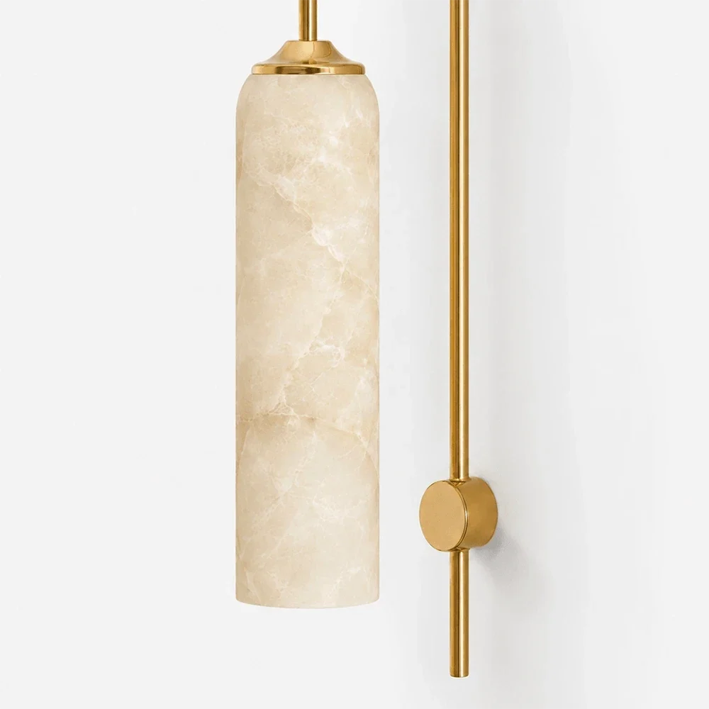 Cylinder Tube Wall Sconce in alabaster for Hallway by AUVIELIGHT