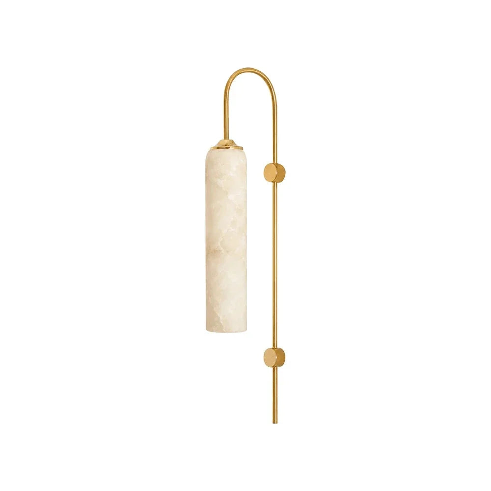 Cylinder Tube Wall Sconce in alabaster for Hallway by AUVIELIGHT